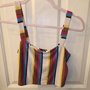 Forever 21 Colorful Striped Crop Top